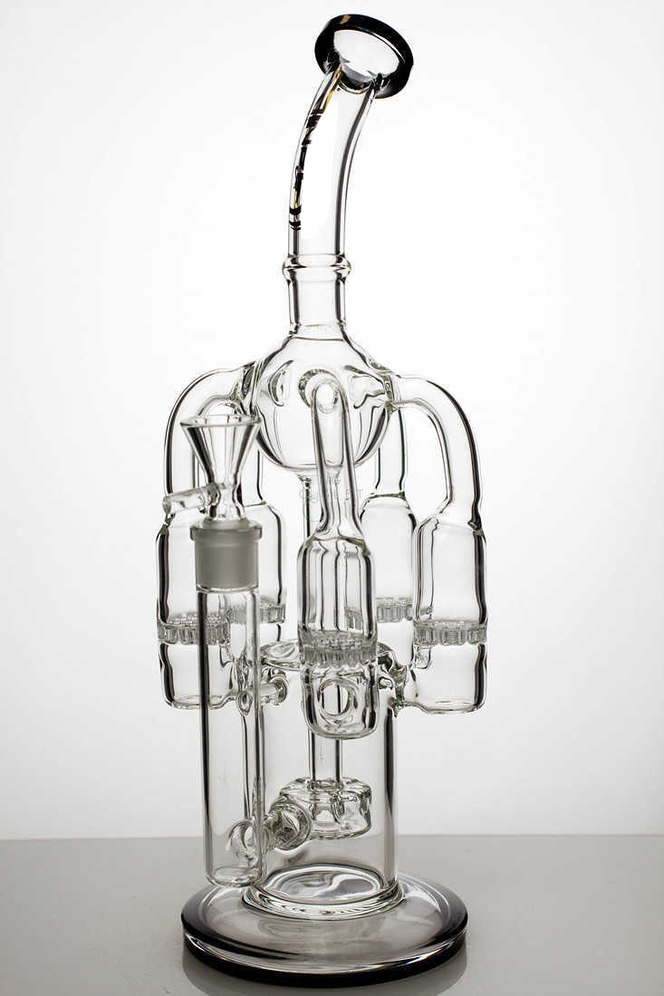 12 Inch 5 Chamber Recycler Bubbler Black