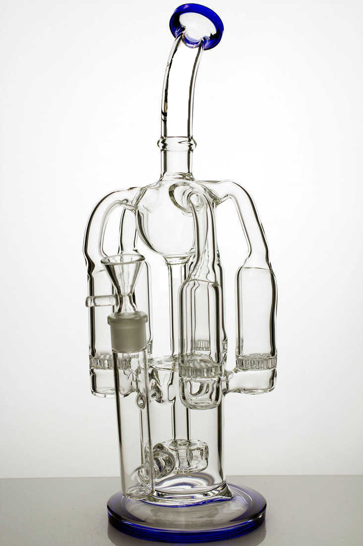 12 Inch 5 Chamber Recycler Bubbler Blue