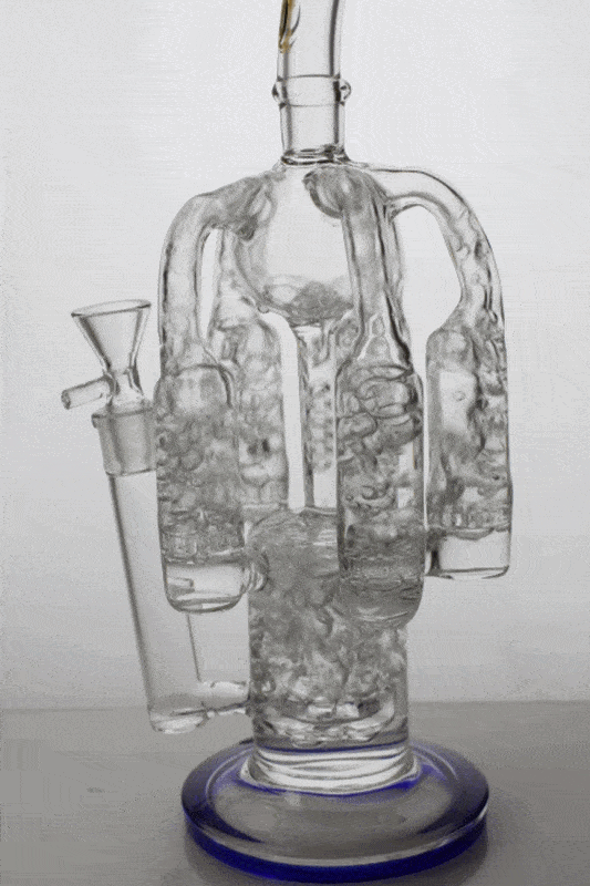 12 Inch 5 Chamber Recycler Bubbler Blue