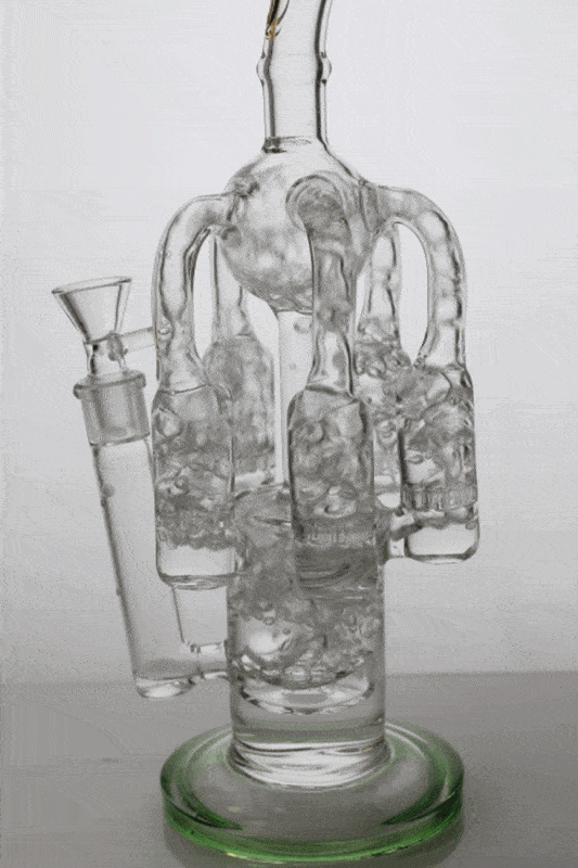 12 Inch 5 Chamber Recycler Bubbler Green