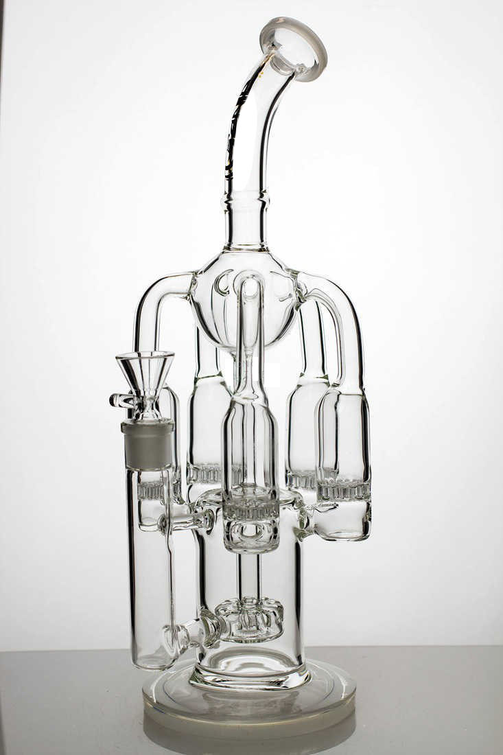 12 Inch 5 Chamber Recycler Bubbler White