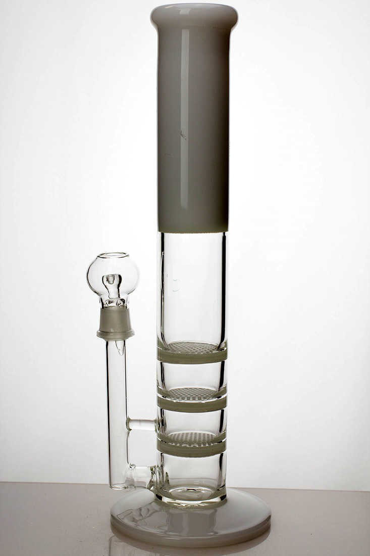 14 Inch 2 In 1 3 Honeycomb Diffuser Bong Rig White
