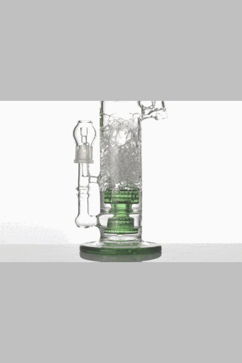 12 Inch 2 In 1 Double Drum Bubbler Blue Oil Rig