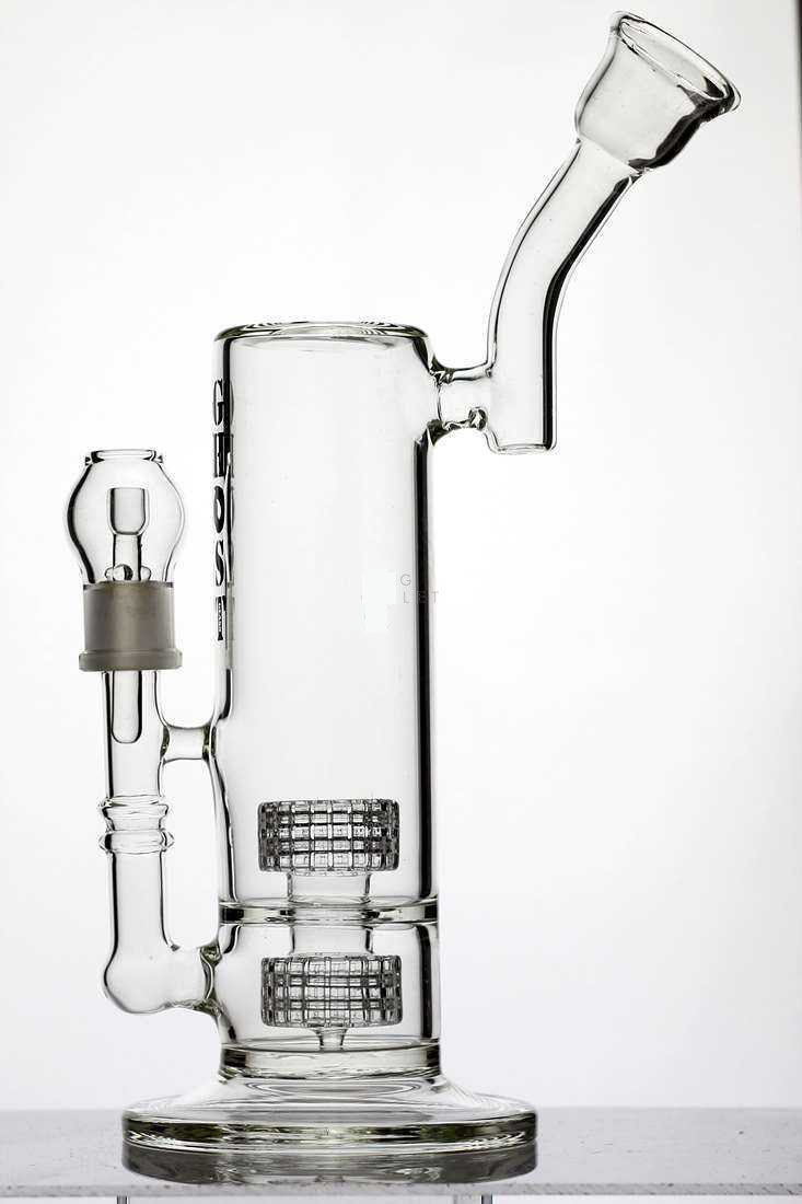 12 Inch 2 In 1 Double Drum Bubbler Clear Oil Rig