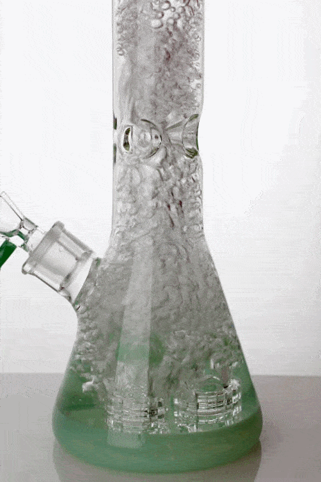 18 Inch 7mm Triple Barrel Beaker Glass Jade Bong