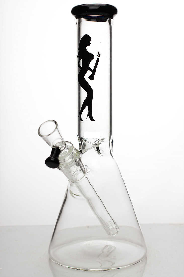 10 Inch Beaker Black Glass Bong