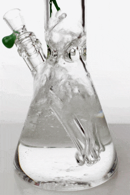 10 Inch Beaker Green Glass Bong