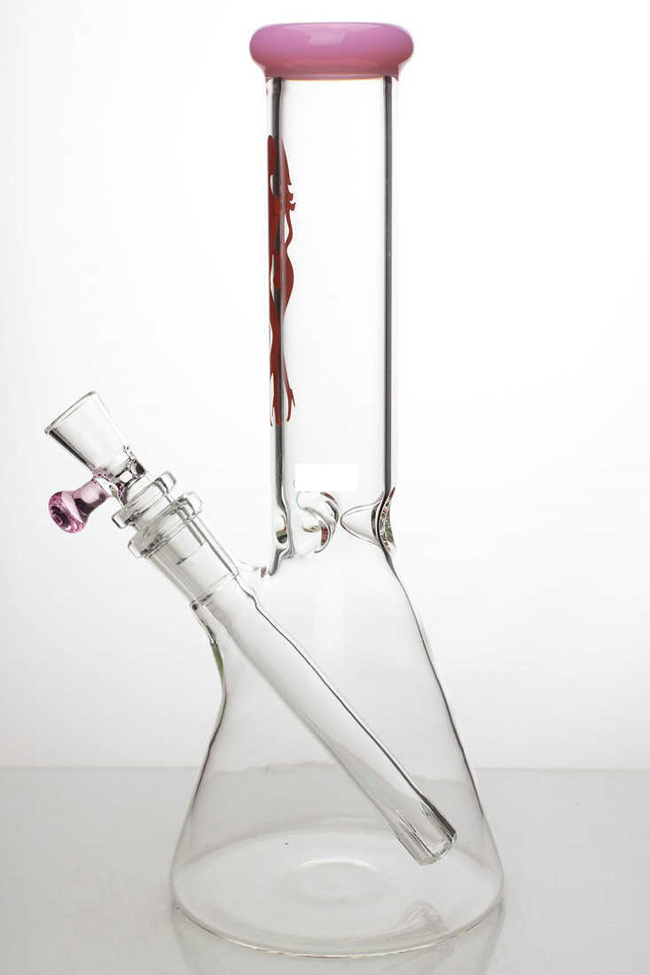 10 Inch Beaker Pink Glass Bong