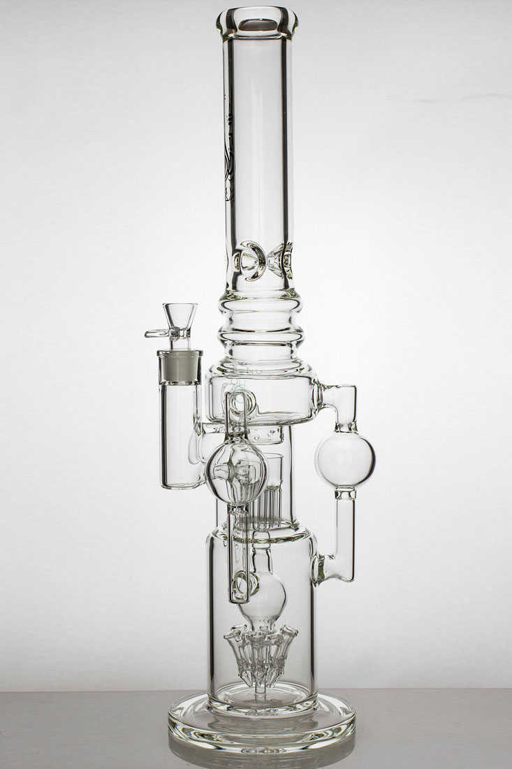 20 Inch 7mm 3 Chamber Recycler Water Bong with Clear Diffuser