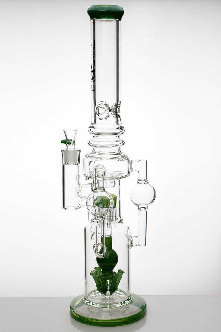 20 Inch 7mm 3 Chamber Recycler Water Bong with Jade Diffuser