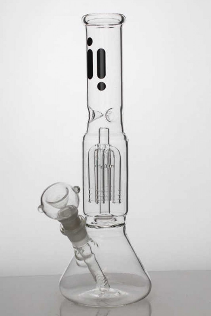 12 Inch 4 Tree Arms Clear Glass Beaker Bong