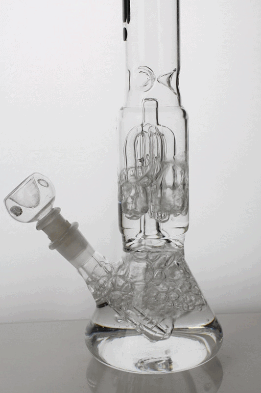 12 Inch 4 Tree Arms Clear Glass Beaker Bong
