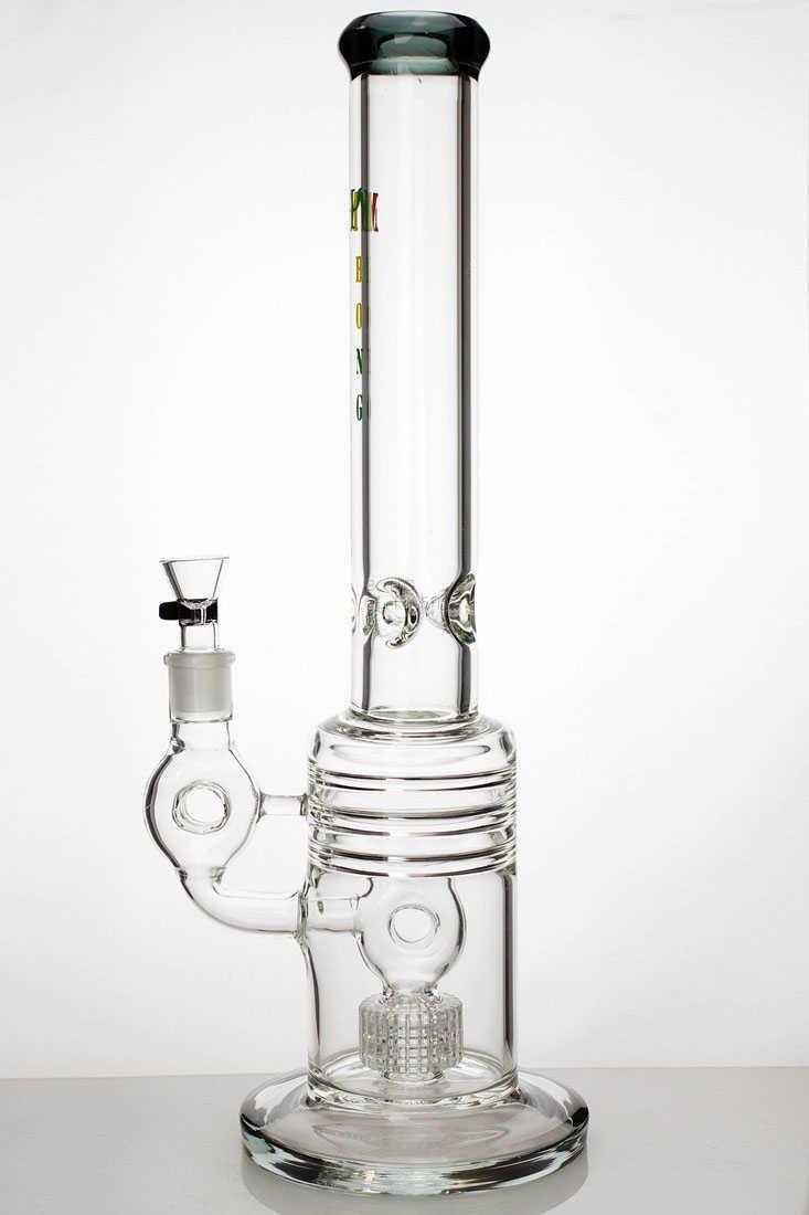 17 Inch Barrel Diffuser Teal Black Water Bong