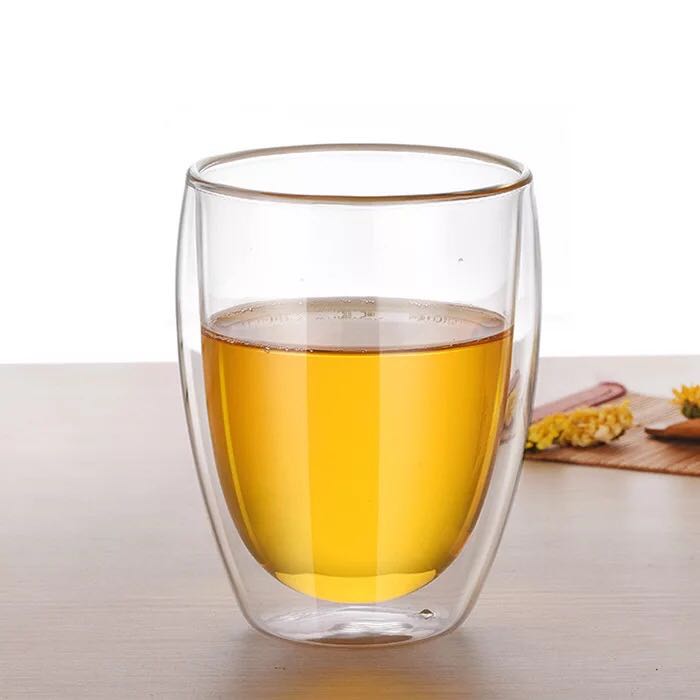 Wholesale 250ML 8OZ Clear Strong food grade cheap Double Wall Insulated Glass Coffee Cup