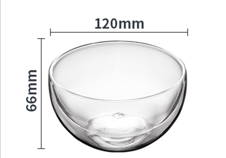 Containers for kitchen Double wall glass fruit sugar salad bowls