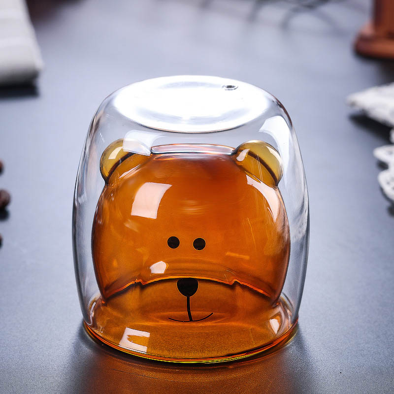 150ml 200ml 250ml Creative Snowman Elk Bear Shape Double Wall Glass Drinking Cup For Christmas Gifts