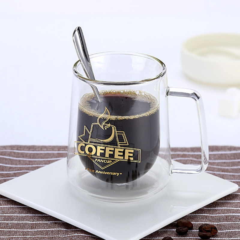 350ml Double Wall Cups Latte clear glass cup glass mug