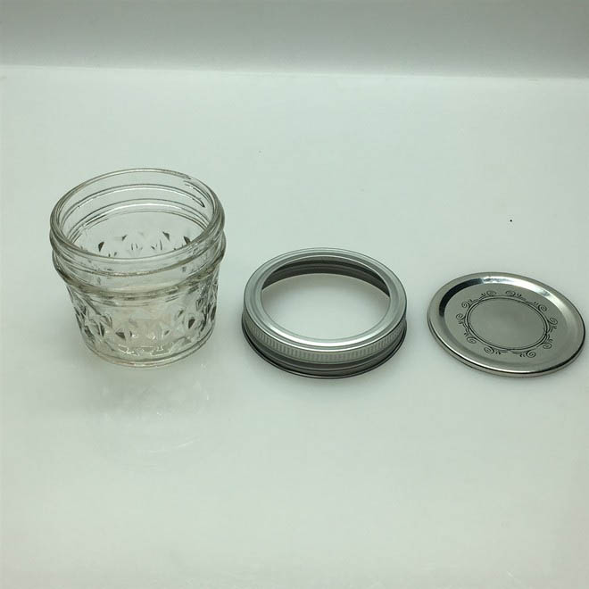 4oz8oz clear caviar jam jelly food glass mason jar with lid