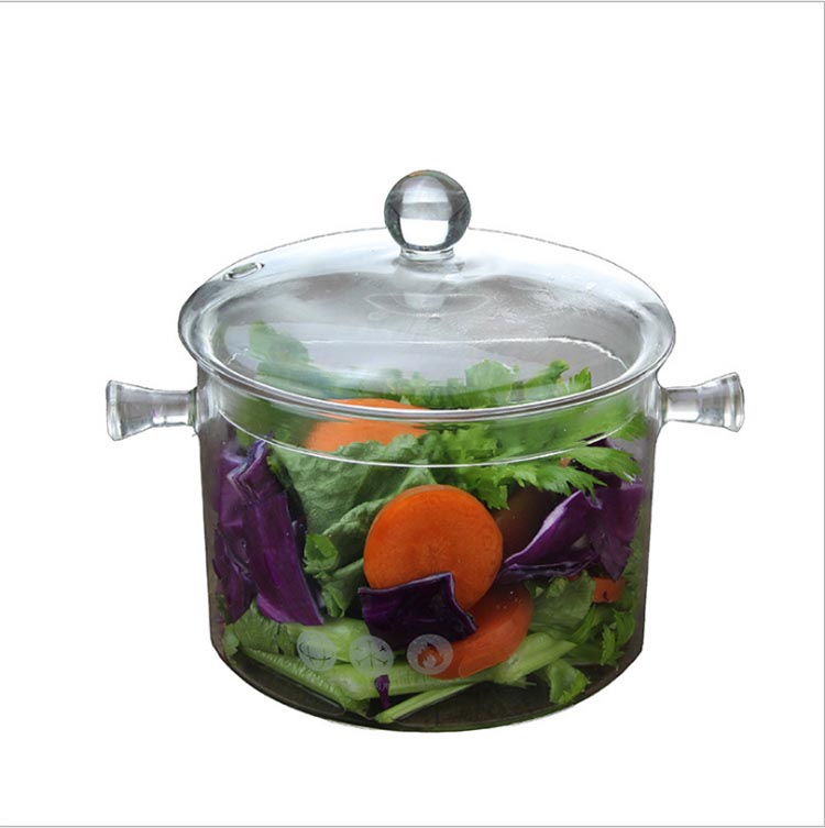 High Borosilicate Heat Resistant Handcrafted Commercial Glass Cooking Pot