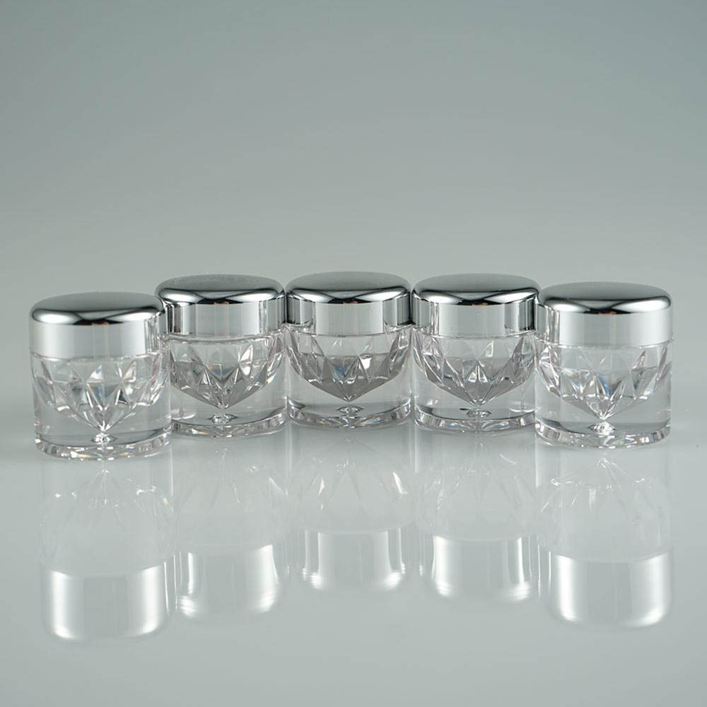 Luxury shape 3g black loose powder jar with sifter ,mini cosmetic jar,glitter jar