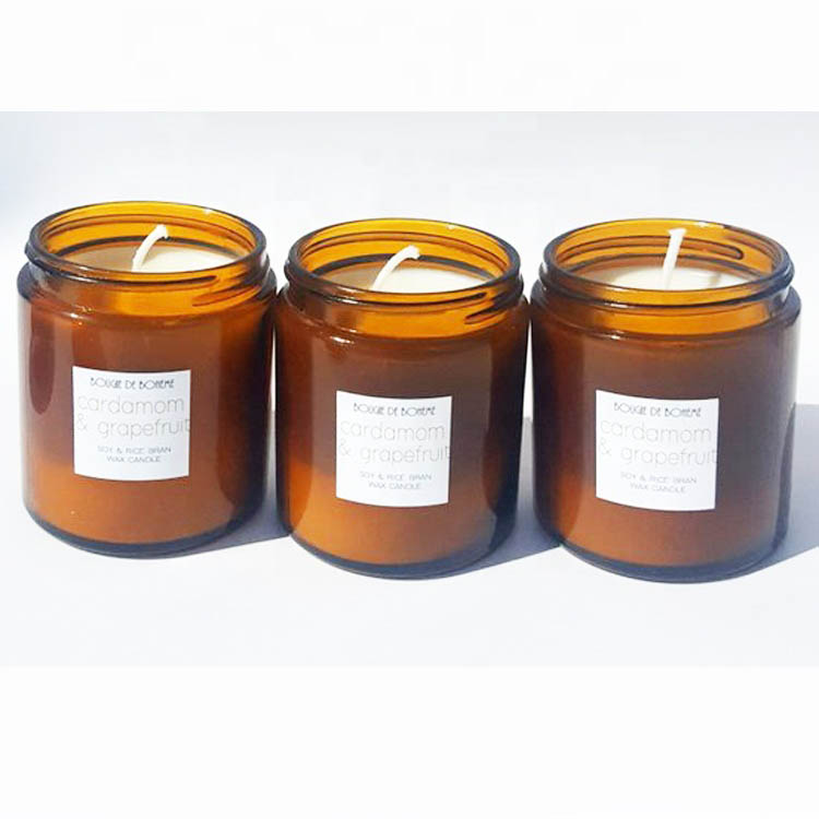 Vetiver Lavender 9oz. Luxury Botanical Soy Wax Amber Glass Jar Candle