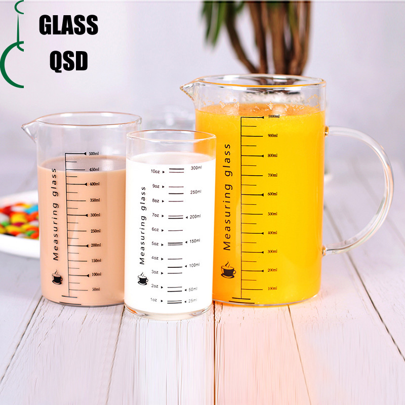 300ml 500ml 1000ml Heat Resistant High Quality Borosilicate Glass Measuring Glass Cup