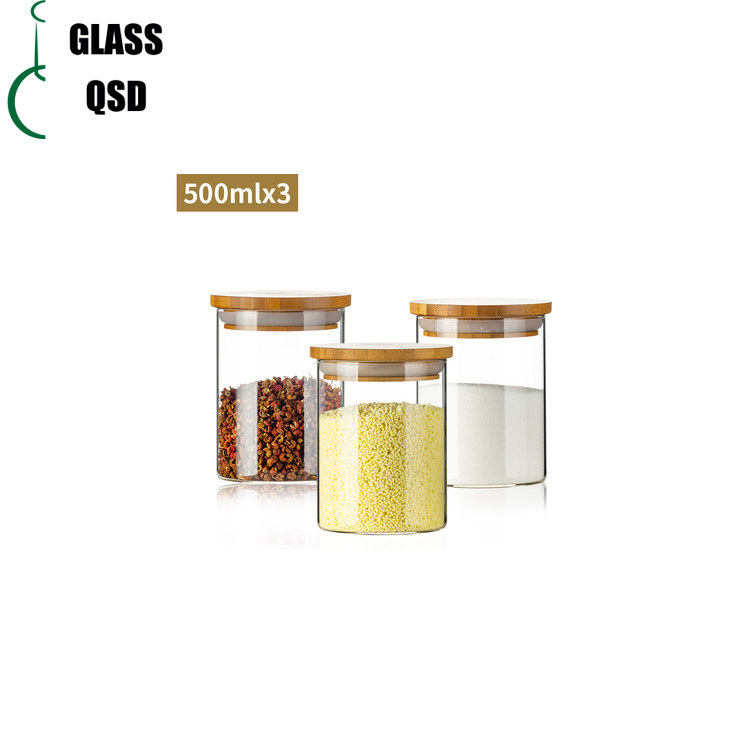 30 40 60 80 100 120 200 300 500 ml Glass Jar Container With Bamboo Lid For Storage