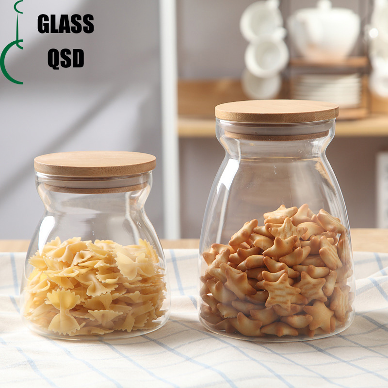 OEM / ODM High Borosilicate Glass Airtight Food Storage Container Canister Jar with Bamboo Lid & Silicone Sealing Ring