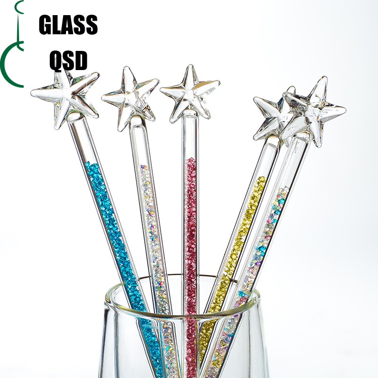 Heat Resistant Borosilicate Glass Cocktail Drinking Stirrers Various Shapes