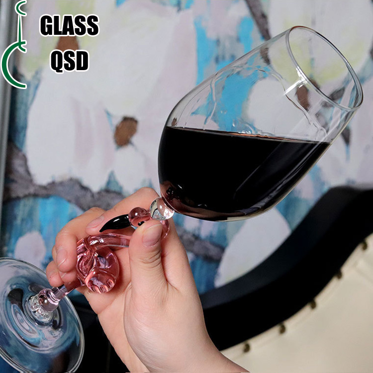 230 400 450ml Heat Resistant Borosilicate Glass Flamingo Wine Goblet Set For Wedding