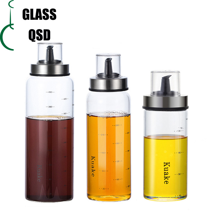 200 300 500ml Cooking Olive Oil Glass Bottle Dispenser With 304 Stainless Steel Nozzle