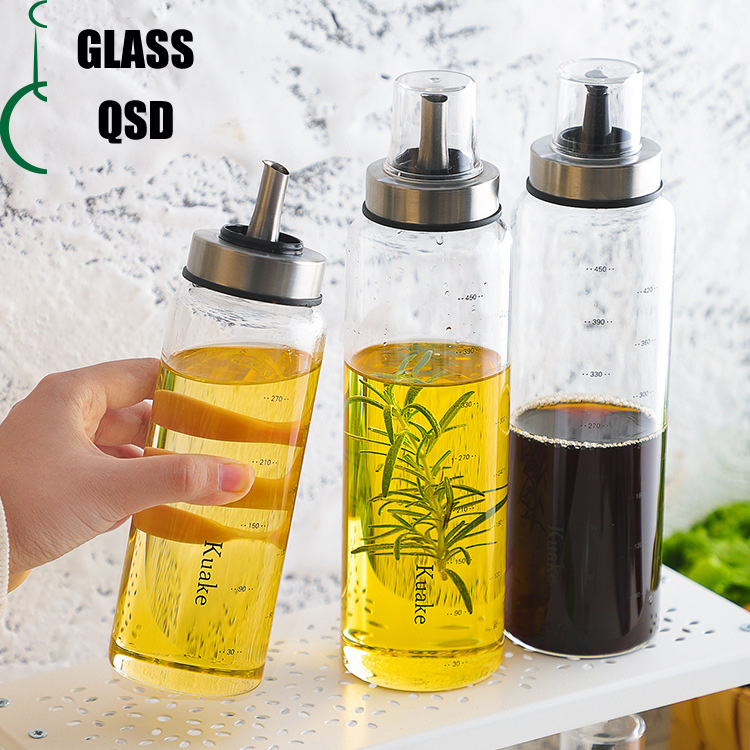 200 300 500ml Cooking Olive Oil Glass Bottle Dispenser With 304 Stainless Steel Nozzle