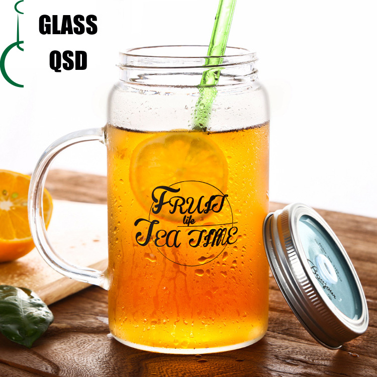 350ml Glass Mason Jar Drinking Glass With Lid and Glass Drinking Straws