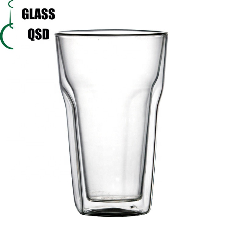 High Borosilicate Insulation Transparent Double Wall Coffee Milk Juice Beer Cup Suitable For Dishwasher