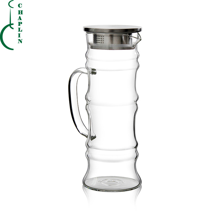 High Quality Glass Cold Water Pitcher water jug with lid glass cold water pot