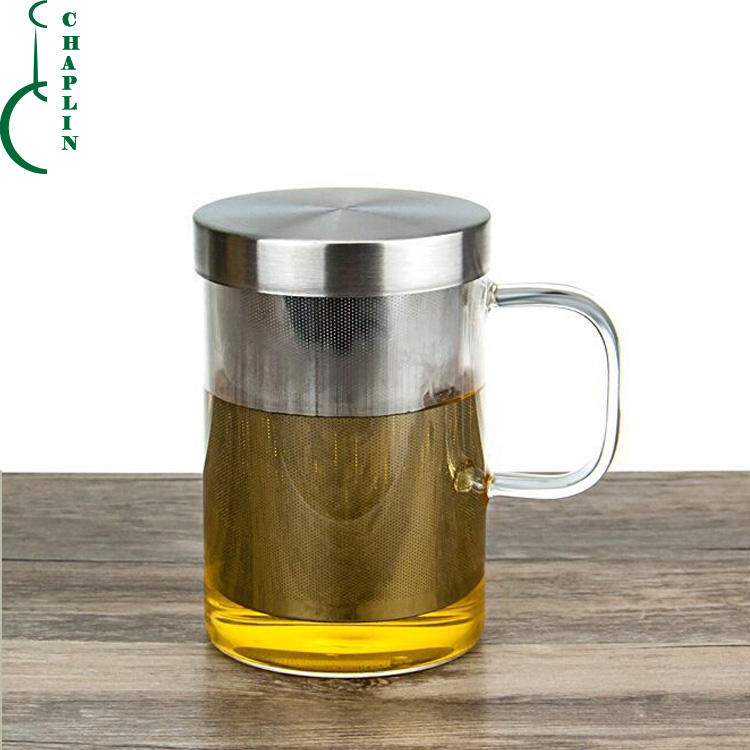 Handmade Glass Tea Infuser Mug Glass Mug With Lid Tea Cup With Infuser