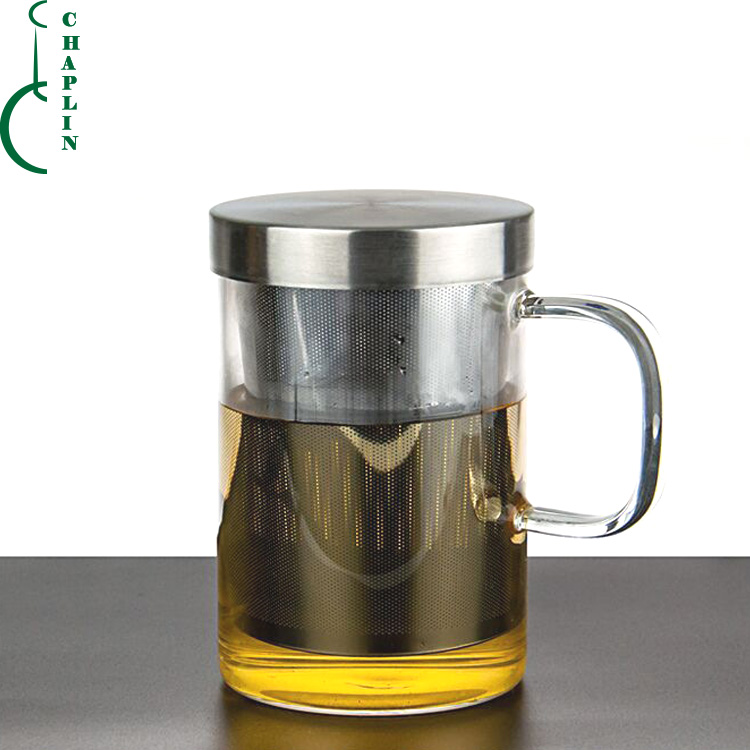 Handmade Glass Tea Infuser Mug Glass Mug With Lid Tea Cup With Infuser