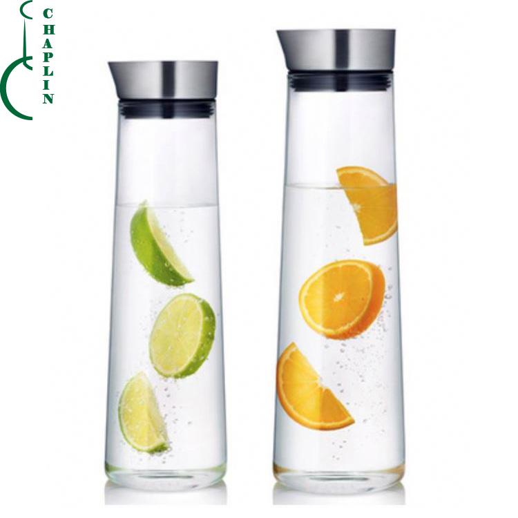 hand blown heat resistant borosilicate glass pitcher with lid safe glass