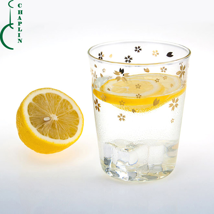 Hot printing Borosilicate glass good morning cup single wall glass cup