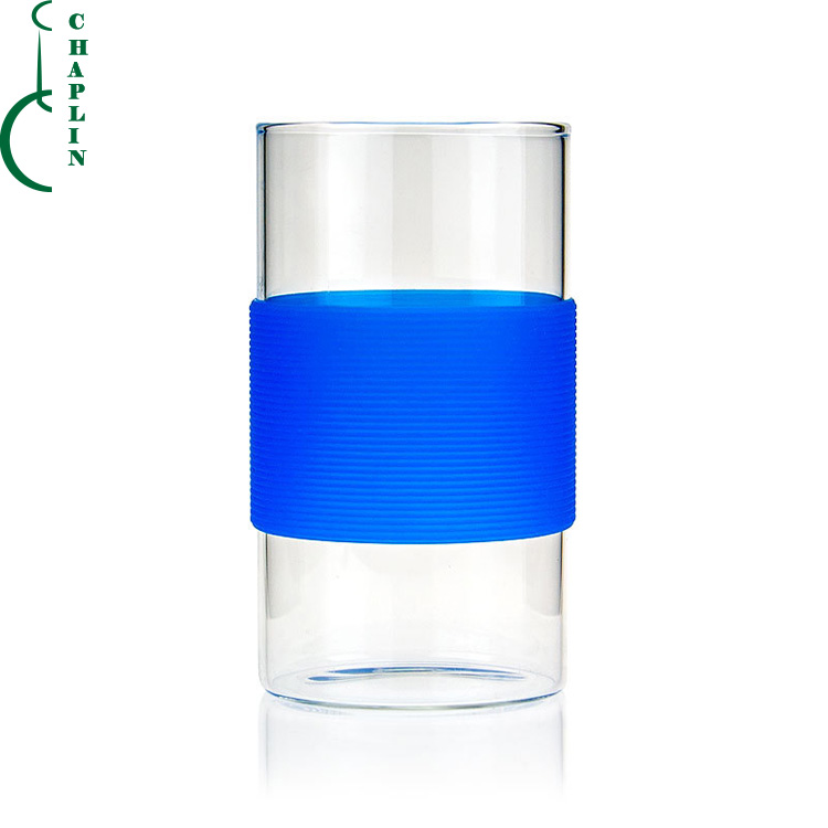 Hot sales borosilicate glass mug with Silicone Case for coffee drinking