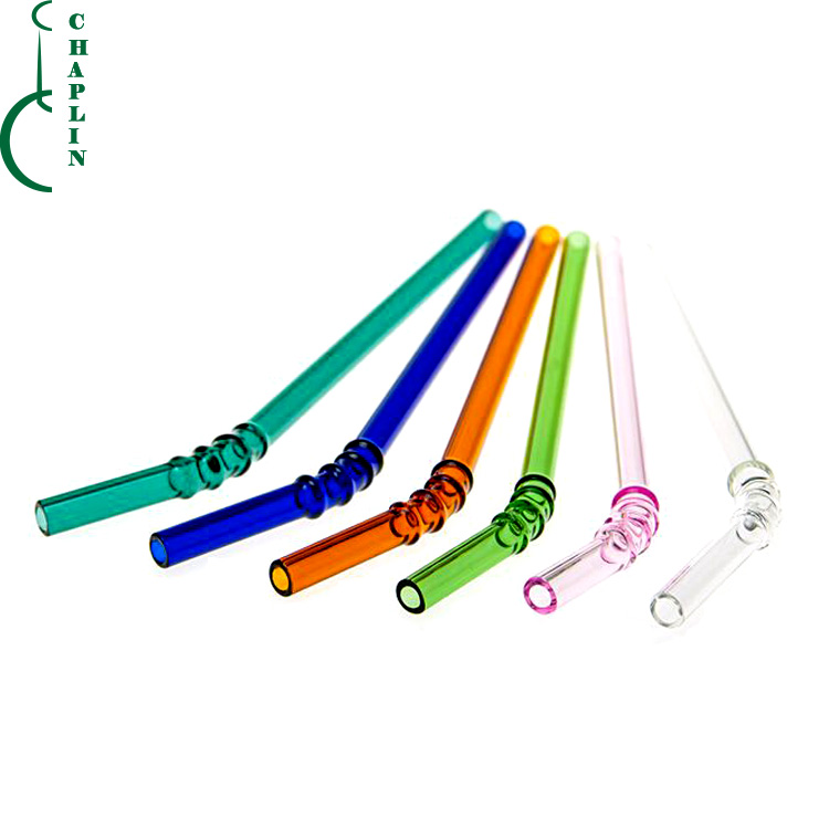 Custom Logo Colorful Reusable Threaded Coffee Tea Wine Juice Glass Straw