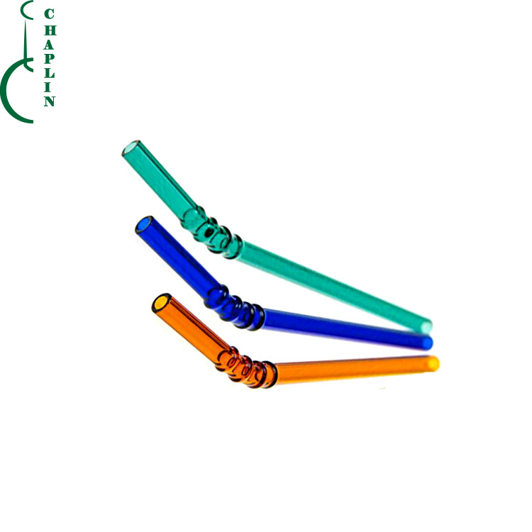 Custom Logo Colorful Reusable Threaded Coffee Tea Wine Juice Glass Straw