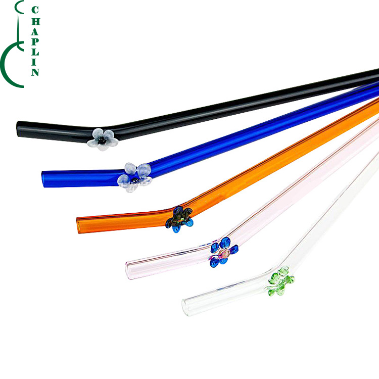 Drinking Straw with Creative Colorful Flower Decorative Stirring Bar