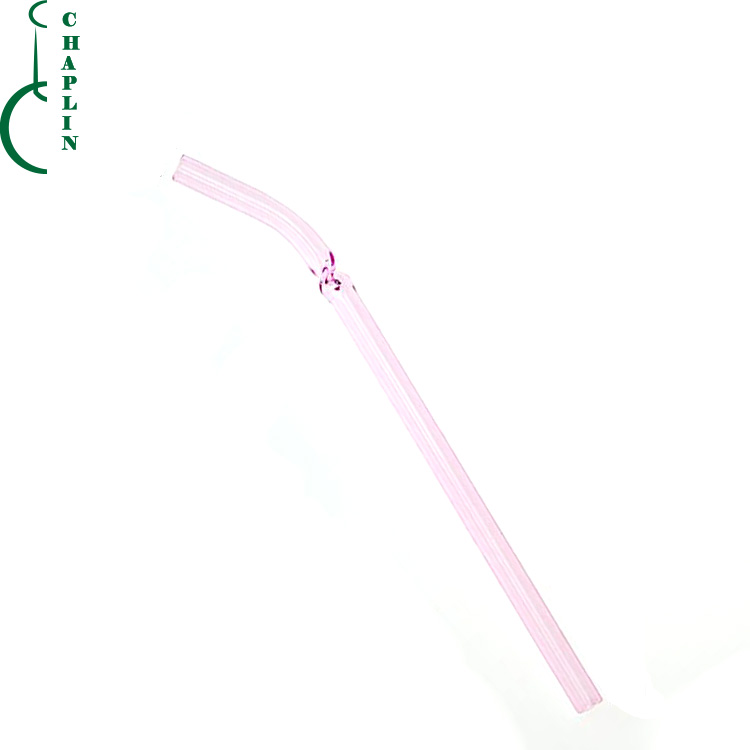 Colored Reusable Bent Twisted Borosilicate Glass Drinking Straws