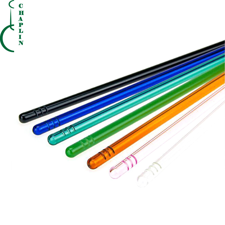 Colored Glass Water Bottle Straw High Borosilicate Glass Drinking Straws With Filter End