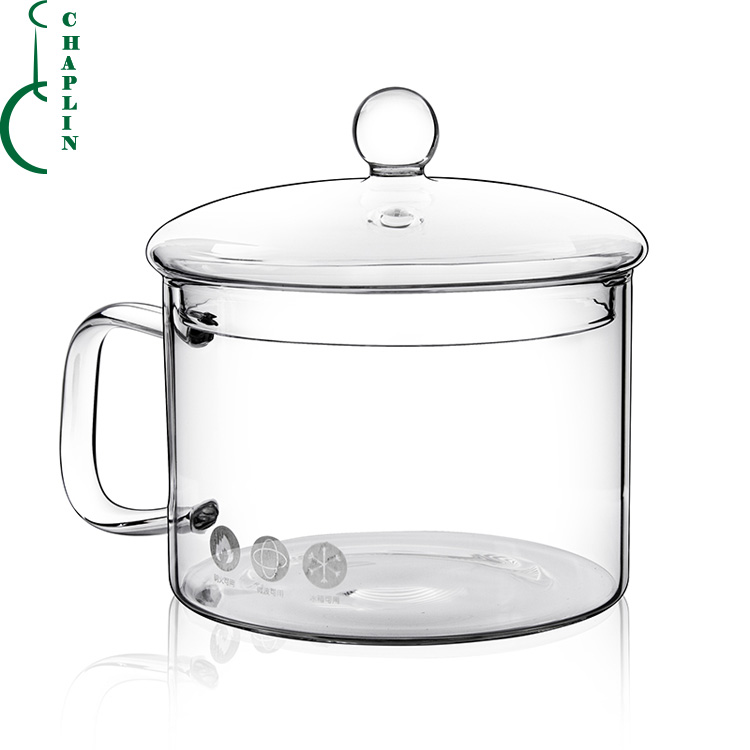 1000ML clear pyrex glass cooking pot open fire heated Glass Stockpot