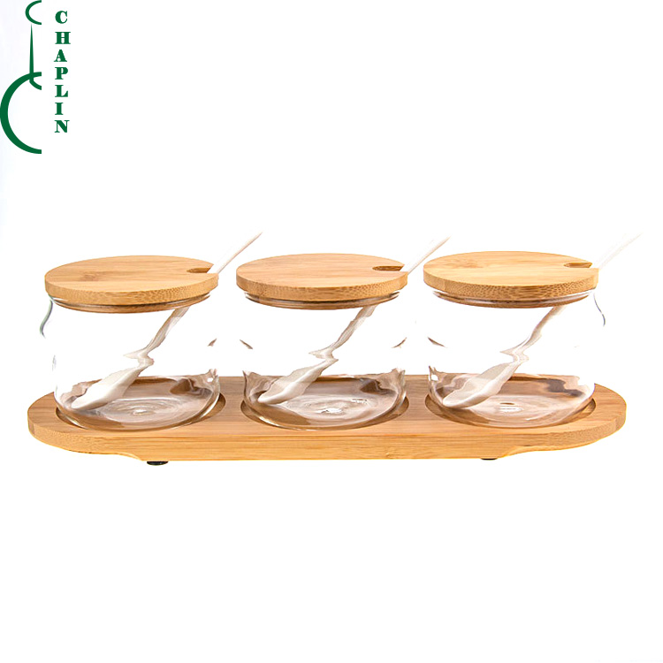 3-4pic glass high borosilicate jar container for storage food sauce