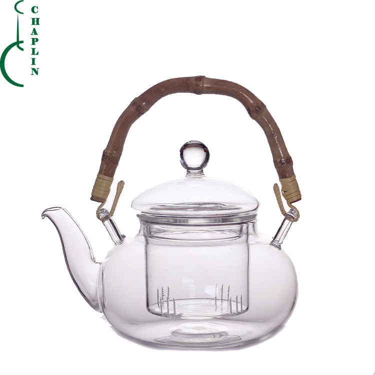 600ML borosilicate glass teapot with strainer borosilicate glass teapot