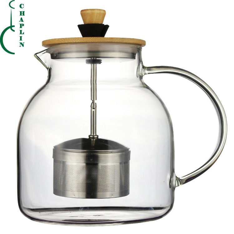 New designed heat resistant borosilicate glass teapot for the gas stove direct deal