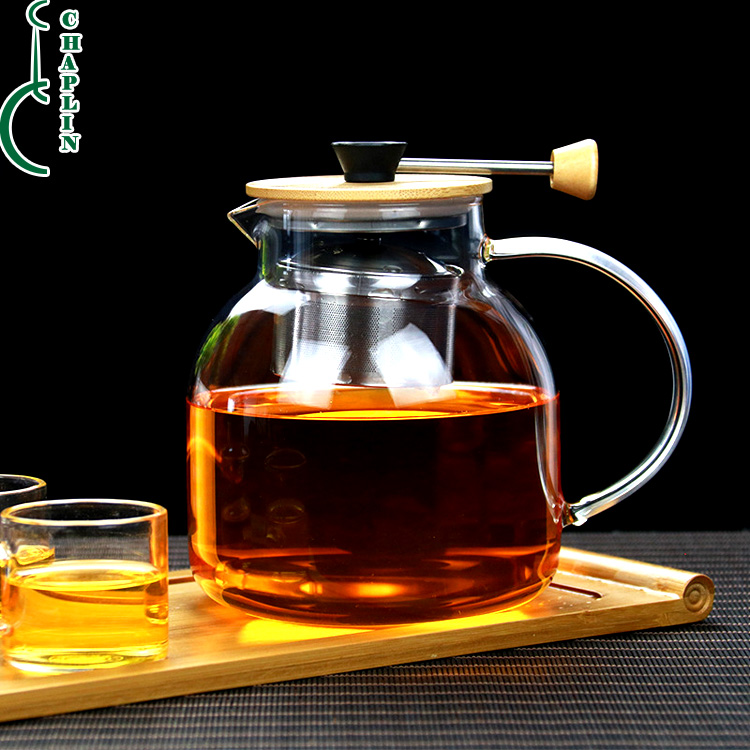 New designed heat resistant borosilicate glass teapot for the gas stove direct deal